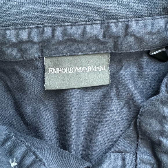 Emporio Armani Lyocell-Blend Jersey Polo Shirt with ASV Logo Raised Embroidery - Picture 8 of 9